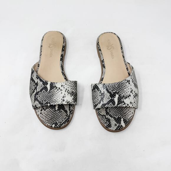 [Yosi Samra] Constantine Snake Python Print Slip On Slides Flat Sandals Size 9 M - Picture 10 of 12